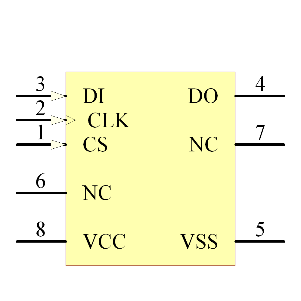 93lc46at-i/sn 引脚图