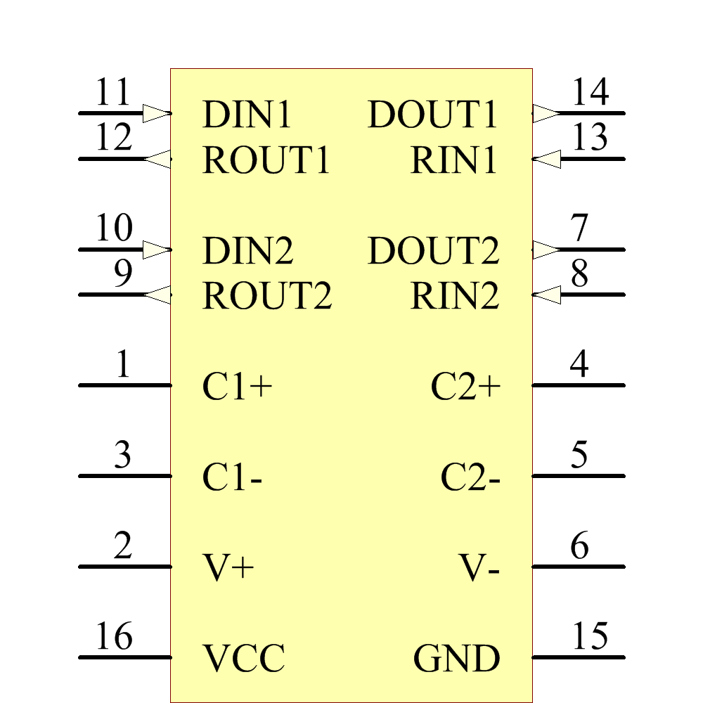 max3232cpw 引脚图