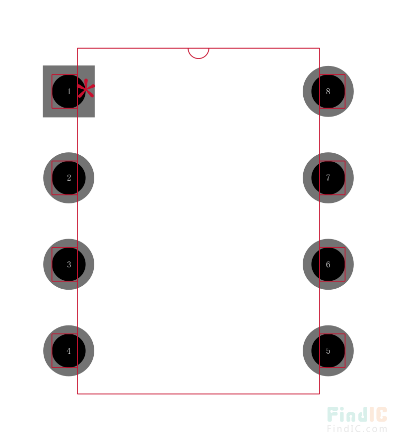 TDA2822M 封裝焊盤圖